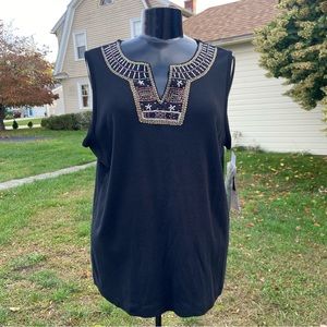 3/$15 White Stag vintage new with tags NWT beaded embroidered sequin tank top